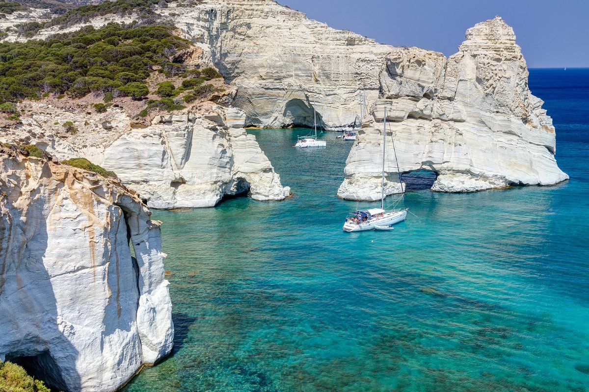 Sarakiniko mėnulio peizažas Milo saloje, Kikladai
