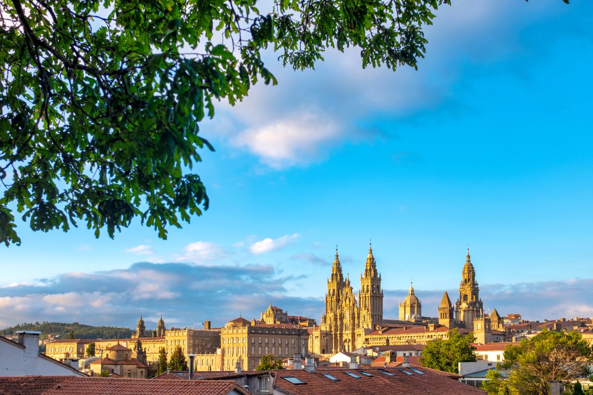 Santiago de Compostela katedra, Ispanija – piligrimų tikslas, panoraminis vaizdas