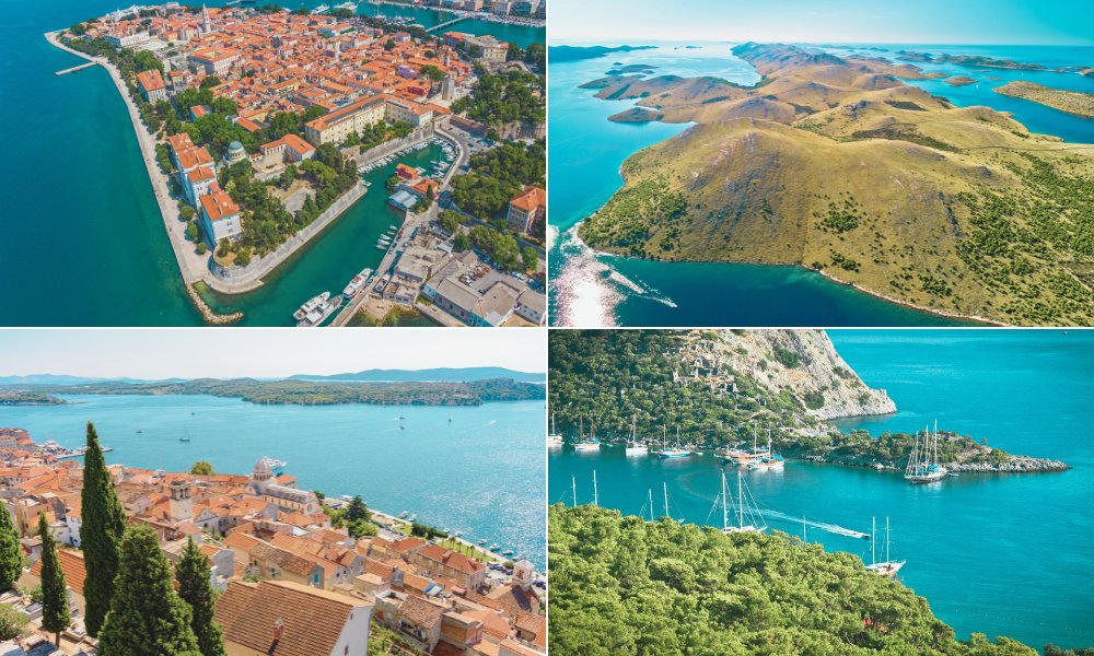 1.Kornati nacionalinis parkas, Kroatija — salos iš oro, tyras Adrijos vanduo 2.	Zadaras, Kroatija — saulėlydis prie jūros, istorinis miestas 3.Šibenikas, Kroatija — gotikos katedra ir senoji miesto dalis